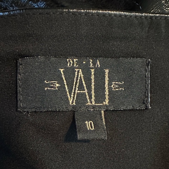 De La Vali Bandana Corset Top Black Patent Faux Leather Size 6 US (10 UK) - Picture 7 of 15